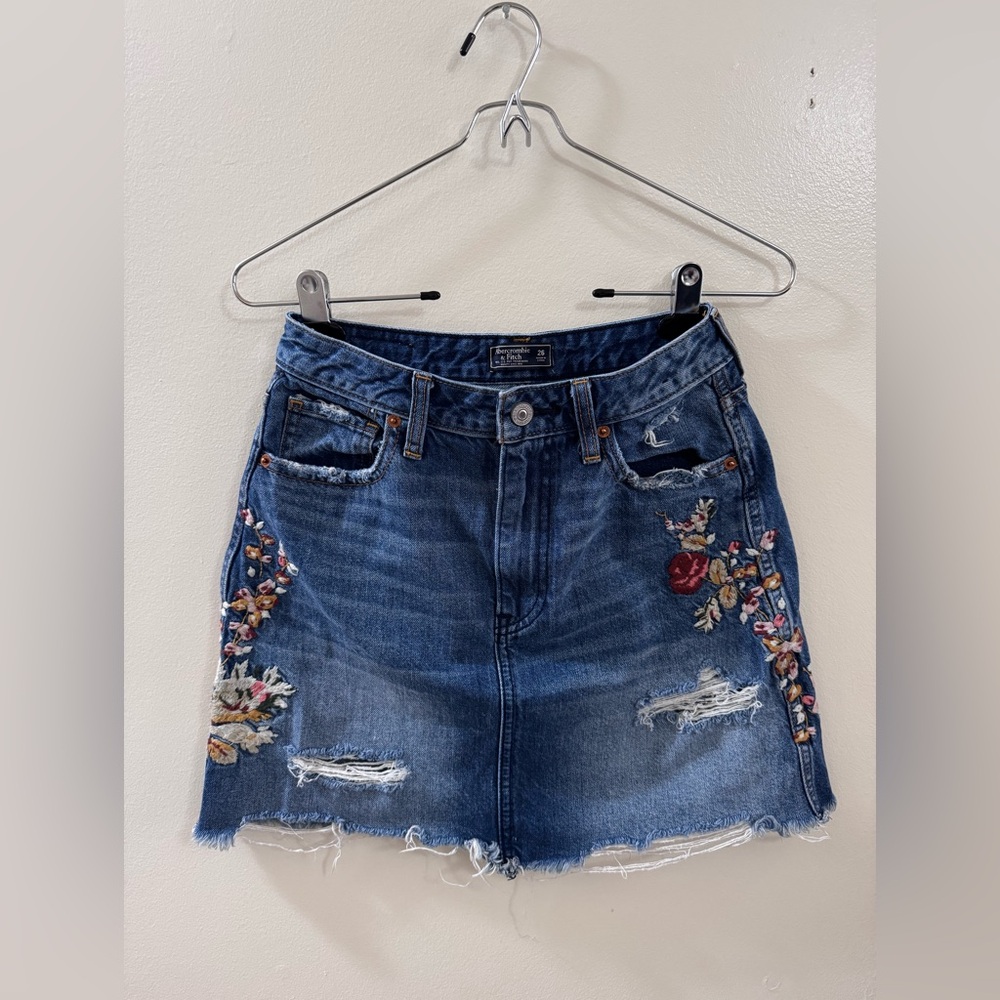 Abercrombie & Fitch Blue Embellished Mini Skirt for Night Out